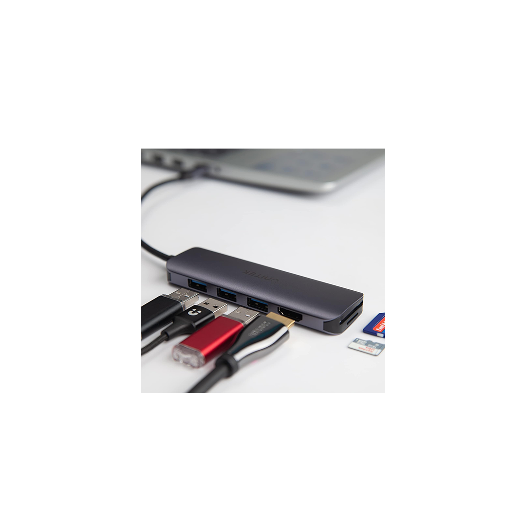 Unitek uHUB P5+ 6-in-1 USB-C Hub with HDMI and Dual Card Reader