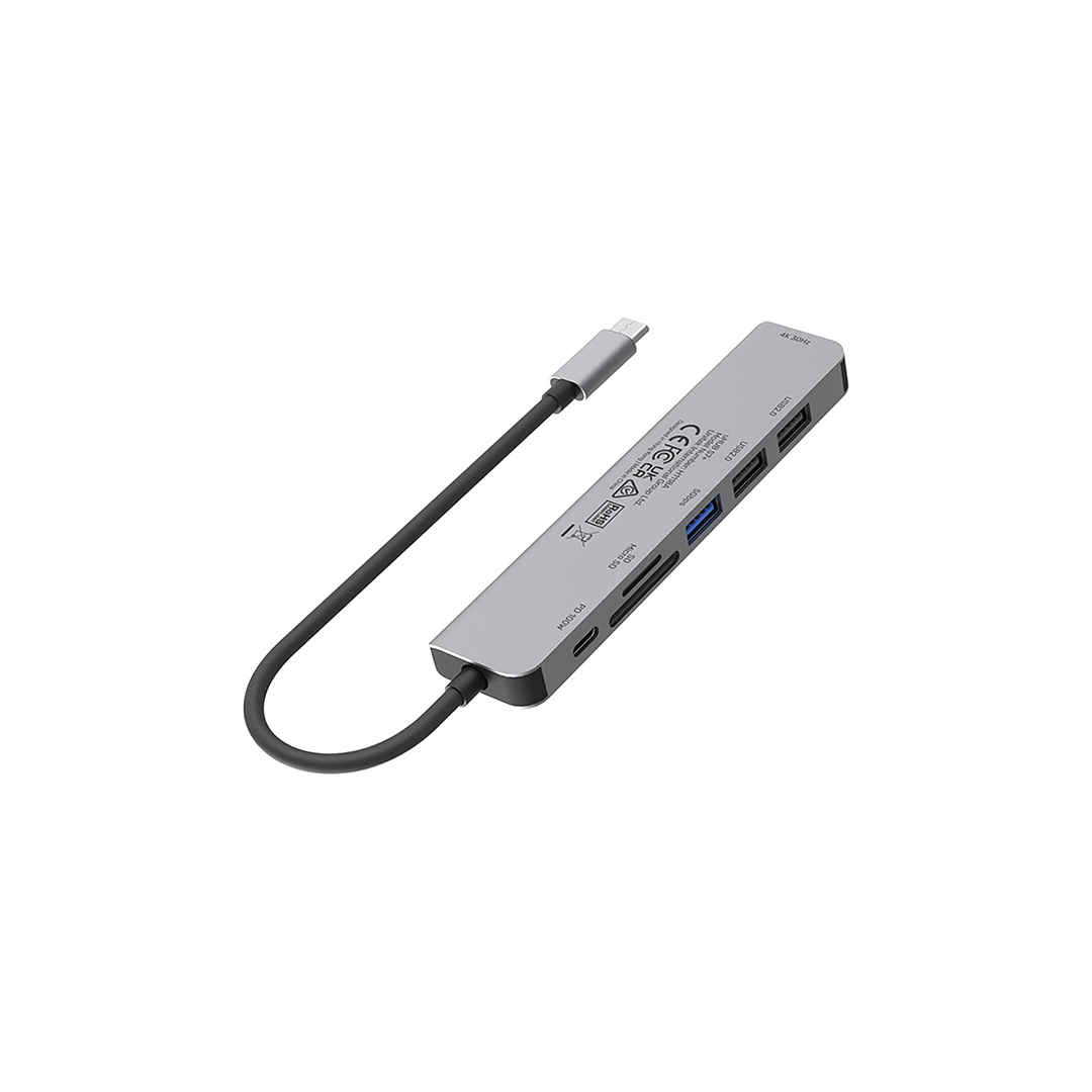 Unitek uHUB S7+ 7-in-1 USB-C 5Gbps Hub with 4K HDMI and 100W Power Delivery