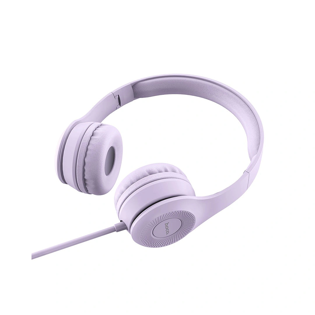 Hoco Headphones “W21 Graceful Charm” Wired Headset with Mic - Purple