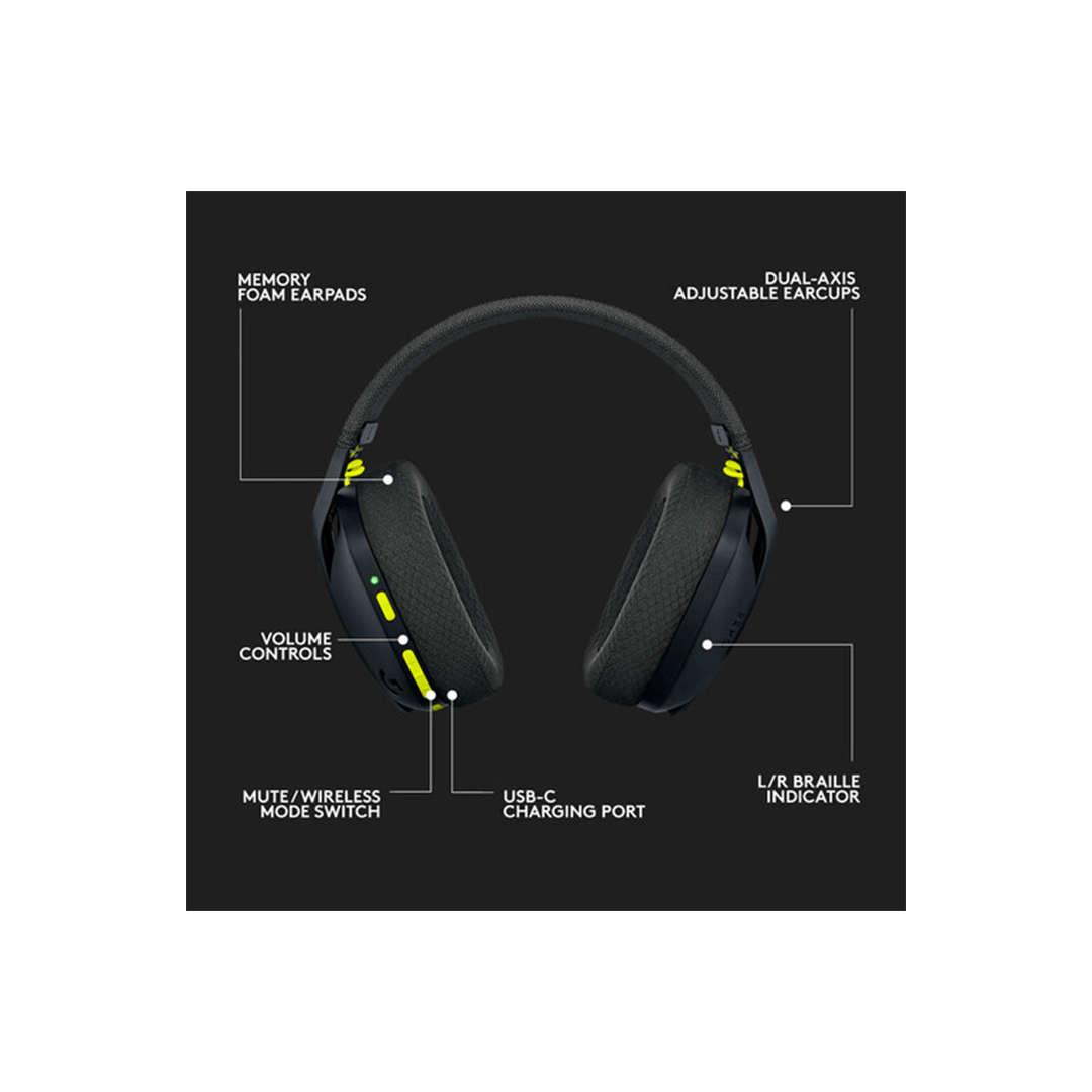 Logitech G435 Wireless Gaming Headset - Black / Yellow in Qatar