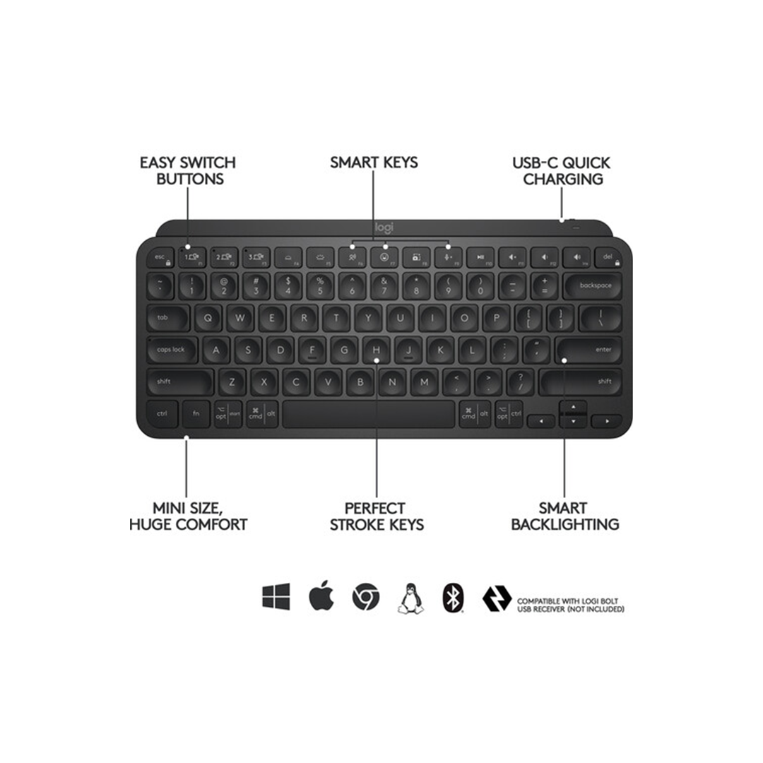 Logitech MX Keys Mini Wireless Keyboard - Black in Qatar