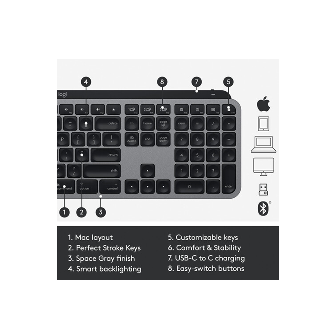 Logitech MX Keys Wireless Keyboard for Mac in Qatar