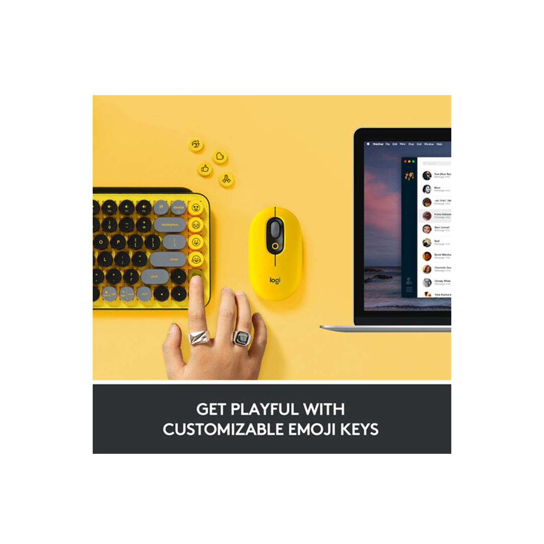 Logitech POP Keys Wireless Bluetooth Mechanical Keyboard - Blast Yellow in Qatar