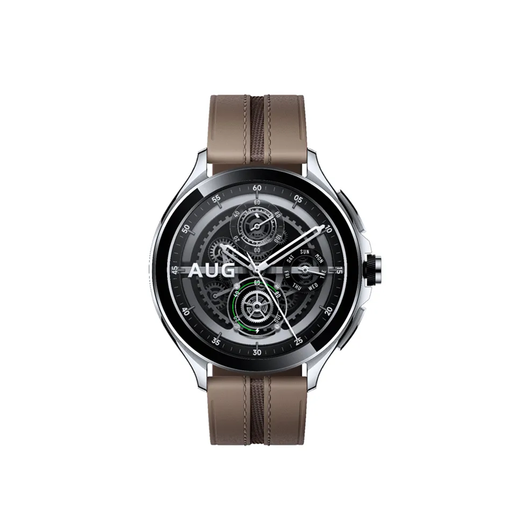 Xiaomi Watch 2 Pro - Silver with Brown Leather Strap