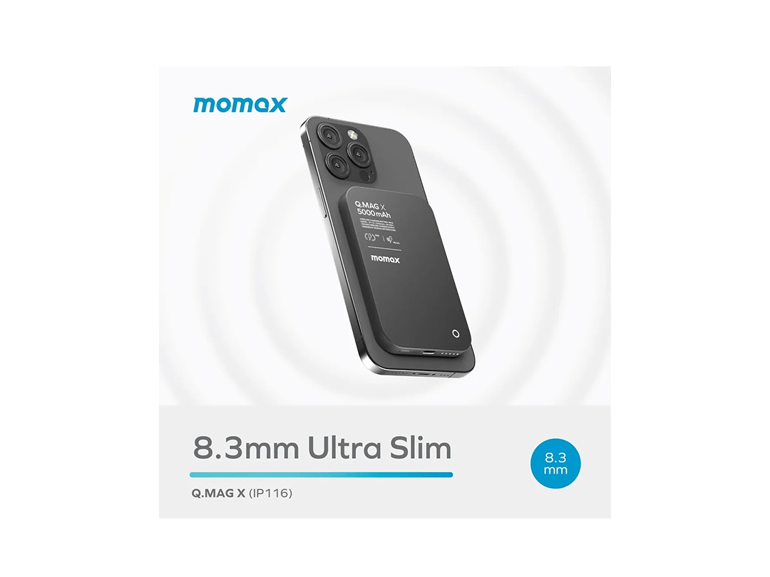 MOMAX Q MAG X 5000mAh 15W Magsafe Wireless Power Bank - Black in Qatar