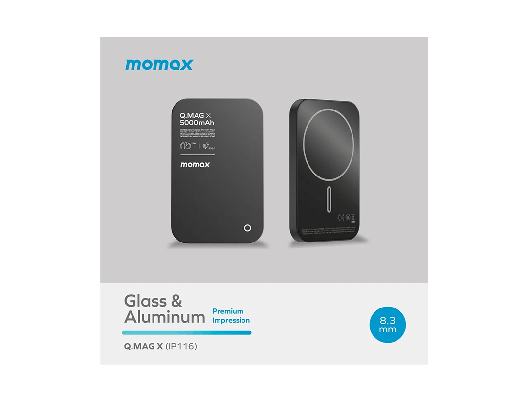 MOMAX Q MAG X 5000mAh 15W Magsafe Wireless Power Bank - Black in Qatar