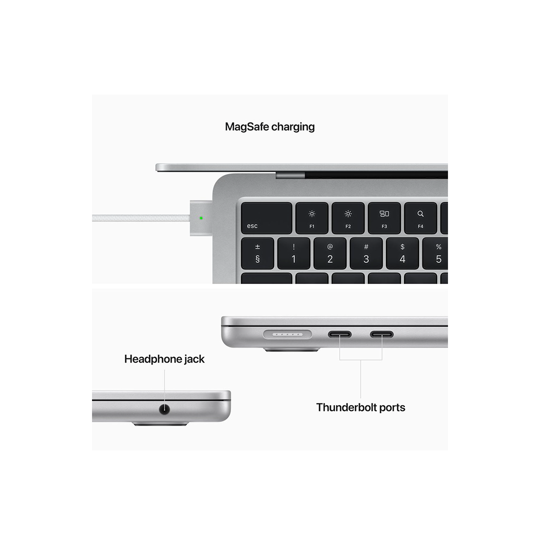 Apple MacBook Air 13.6-inch (2022) – Apple M2 Chip / 8GB RAM / 512GB SSD / 10-core GPU / macOS Monterey / English & Arabic Keyboard / Silver