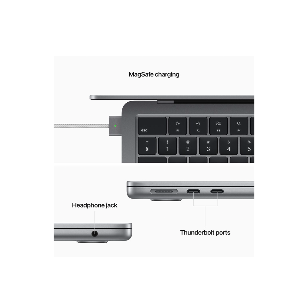 Apple MacBook Air 15-inch (2024) – M3 with 8-core CPU / 8GB RAM / 256GB SSD / 10-core GPU / macOS Sonoma / English & Arabic Keyboard / Space Grey