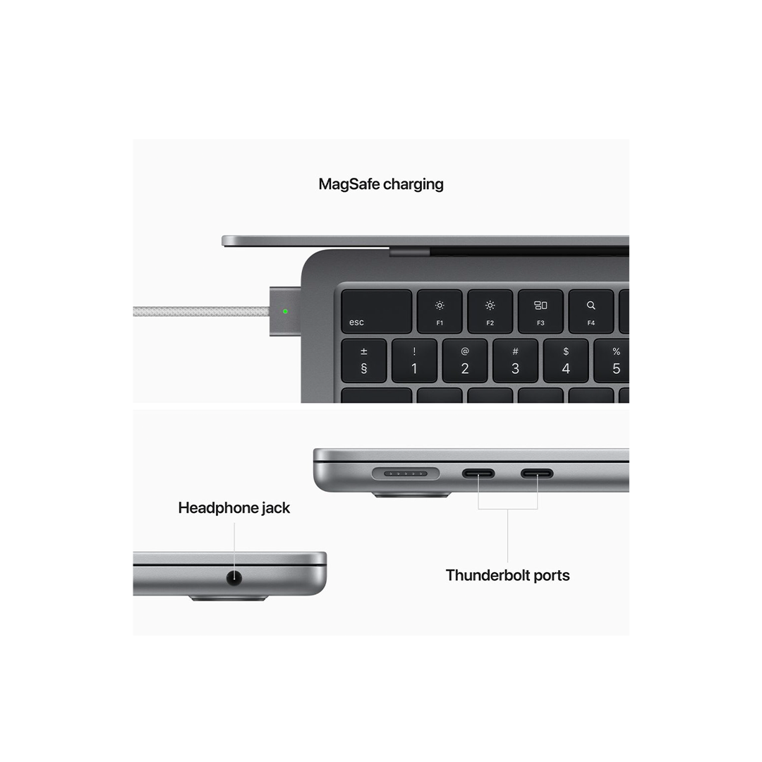 Apple MacBook Air 13-inch (2024) – M3 with 8-core CPU / 8GB RAM / 256GB SSD / 8-core GPU / macOS Sonoma / English & Arabic Keyboard / Space Grey