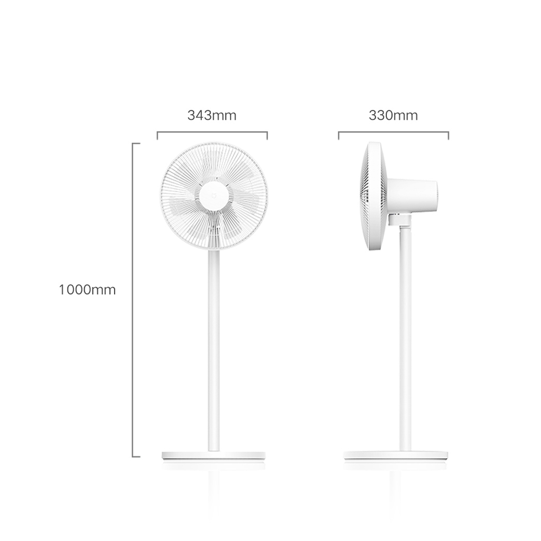 Xiaomi Mi Smart Standing Fan 2 Lite, Smart Fan, Portable Design, 7 Rotor Blades For Powerful Airflow, Voice Control, Mi App Control