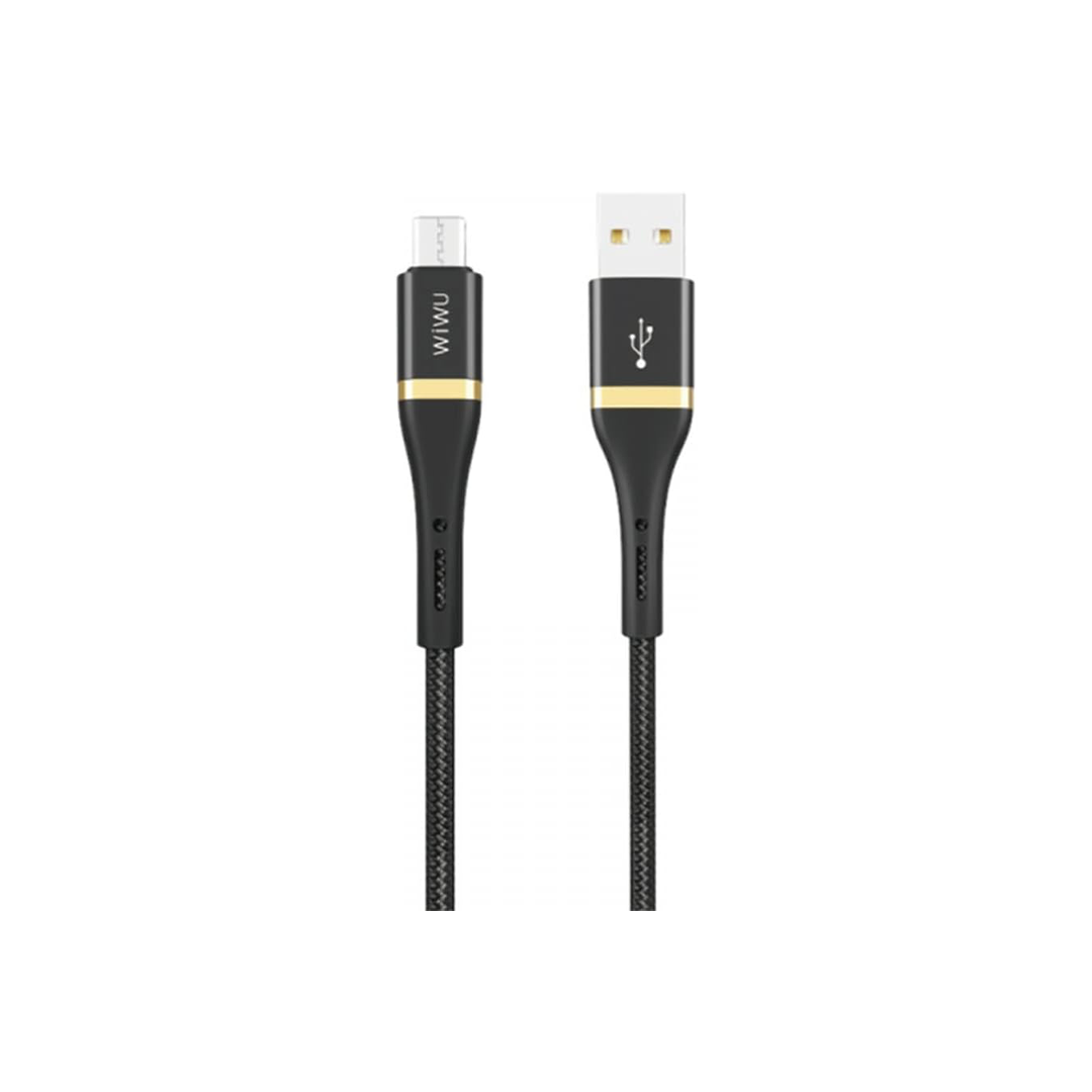 Wiwu ED-1021.2MB Elite Data Cable ED-102 2.4A USB To Micro USB 1.2M - Black