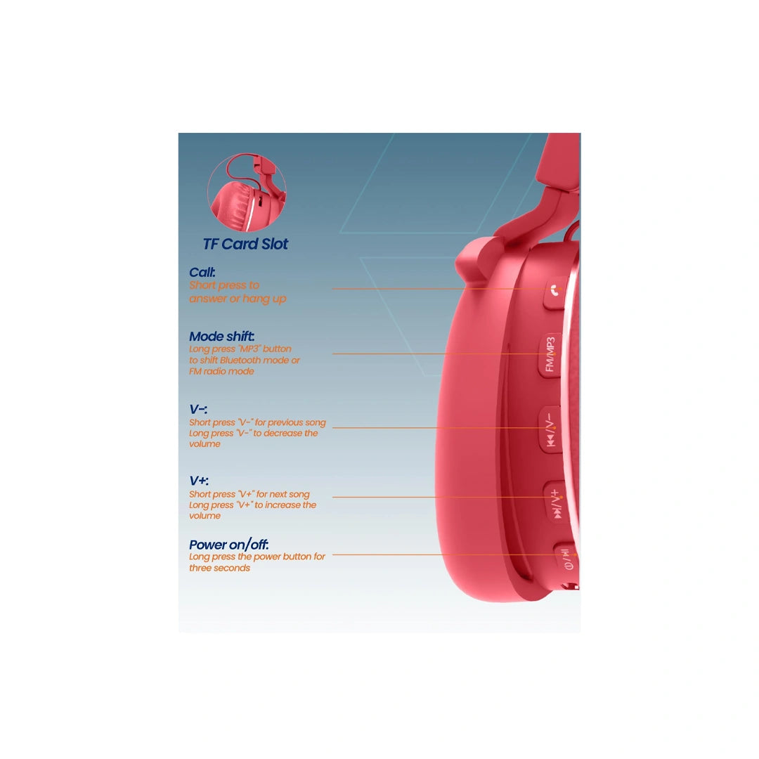 Moxedo Junior Bax Wireless On-Ear Headphones - Red in Qatar