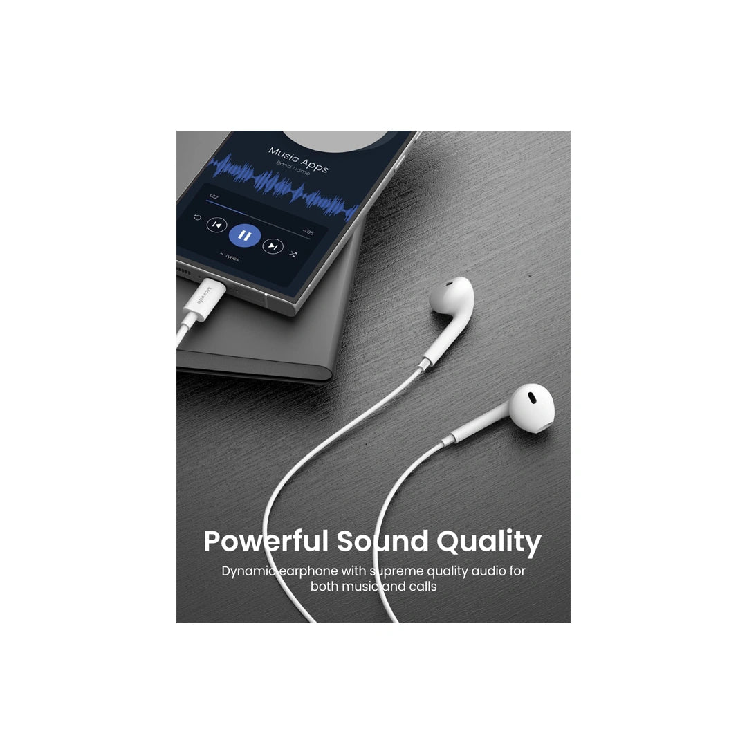 Moxedo Wired Stereo Type-C Double Earphone - White in Qatar