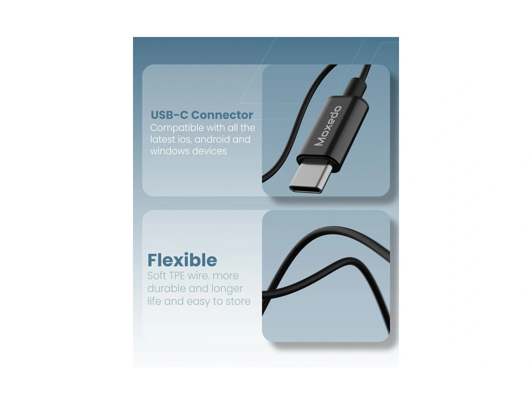 Moxedo Wired Stereo Type-C Single Earphone - Black in Qatar