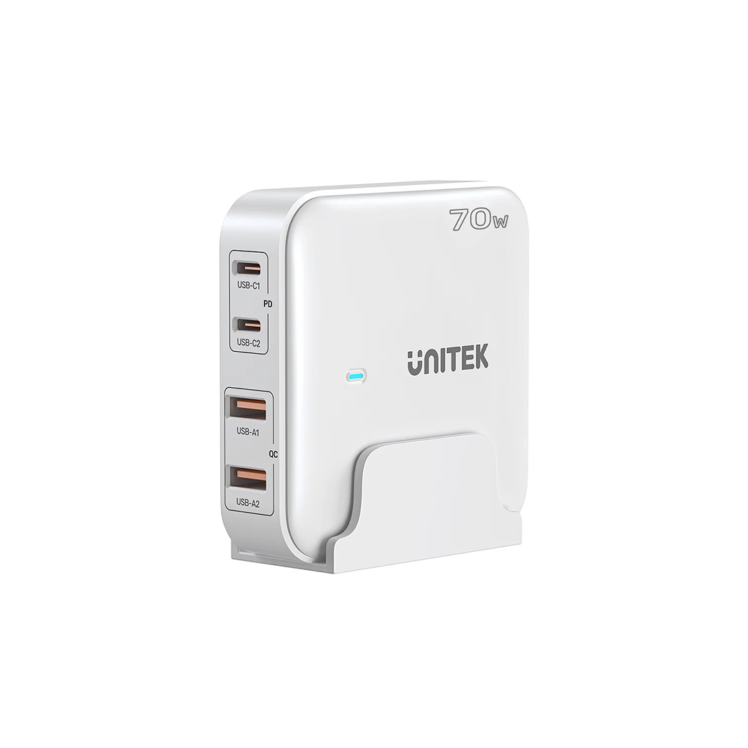 Unitek Charge Desktop 70W 4in1 GaN Charger - White in Qatar