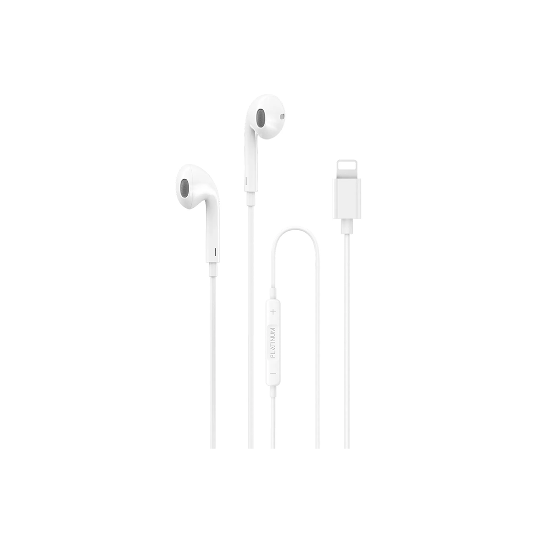 Platinum Vital Series Lightning Stereo Wired Earphone - White in Qatar