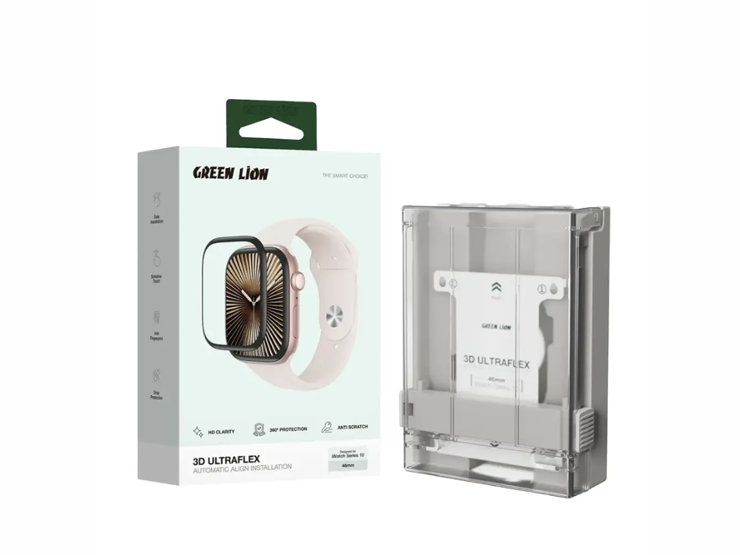 Green Lion Apple iWatch Series 10 46mm / 42mm 3D Ultarflex Screen Protector with Automatic Aligner