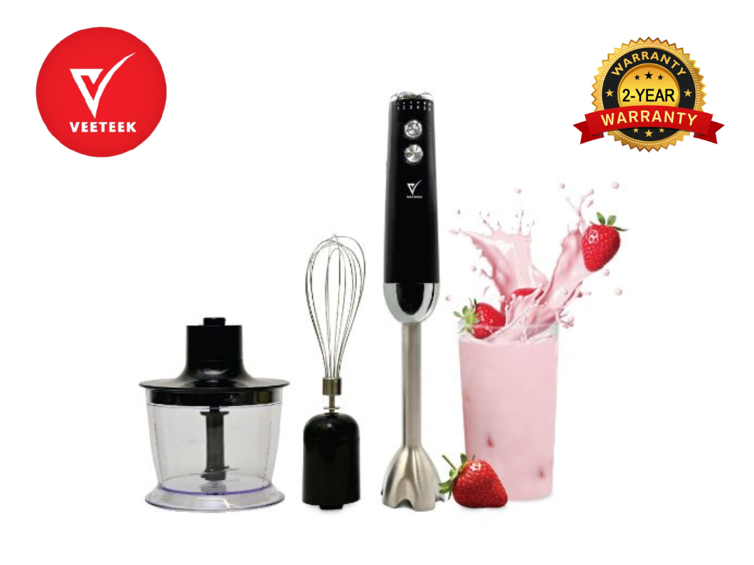 VEETEEK Hand Blender with Whisker & Chopper 1000W, HB5013A-GS