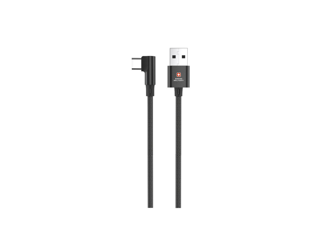 Swiss Military USB to Type-C 2M Braided Cable - Black