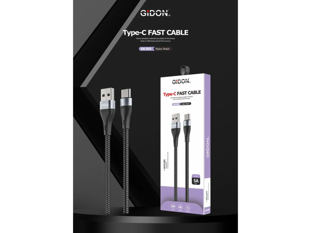 Buy Gidon GD502 USB-A to USB-C Fast Charging Cable | in Qatar