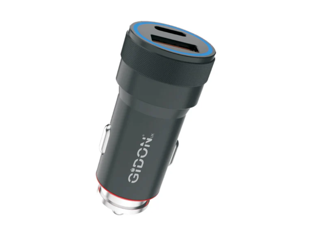 محول شحن سيارة ثنائي المنافذ من جيدون بقوة 52.5 واط - شاحن سريع من النوع C و USB-A (GD718)