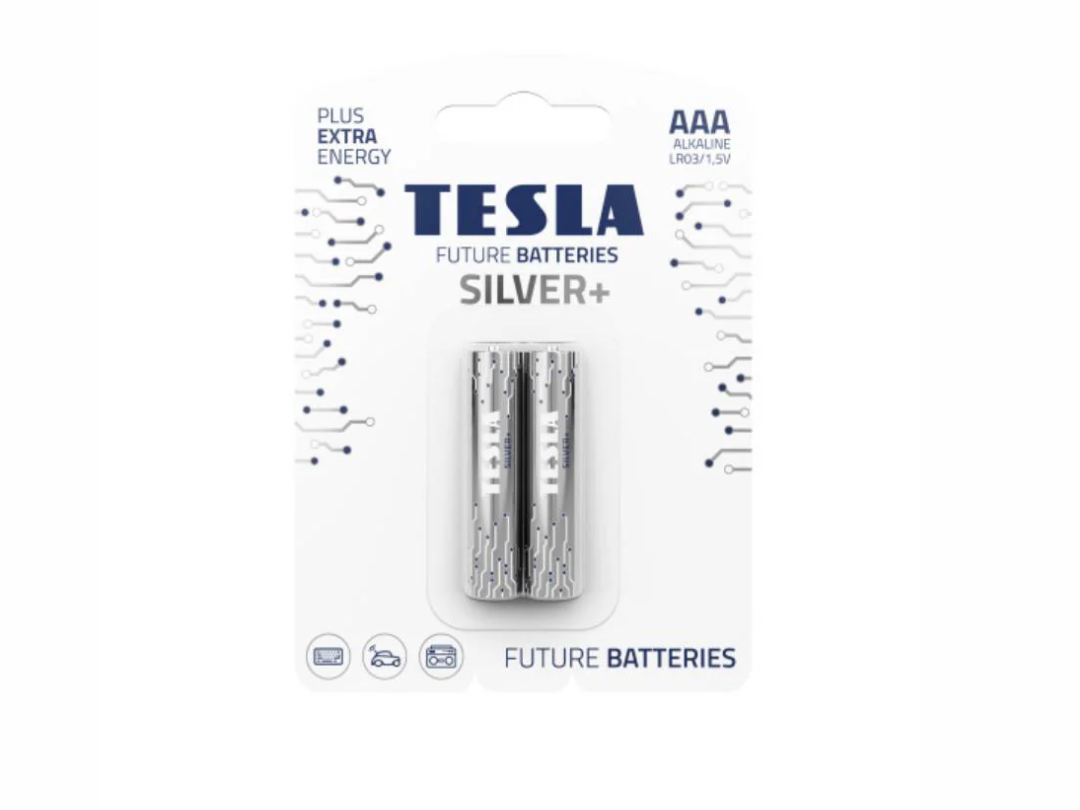 Tesla Alkaline Battery AAA Black+ LR3 1.5v 2 pcs set