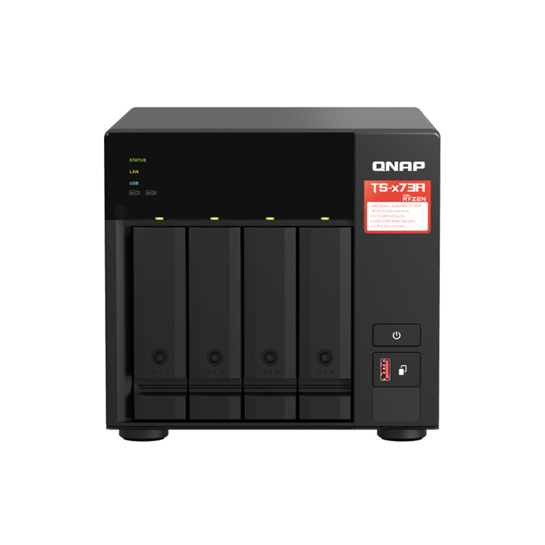 QNAP TS-473A 4-Bay NAS Enclosure with QSW-1105-5T Network Switch