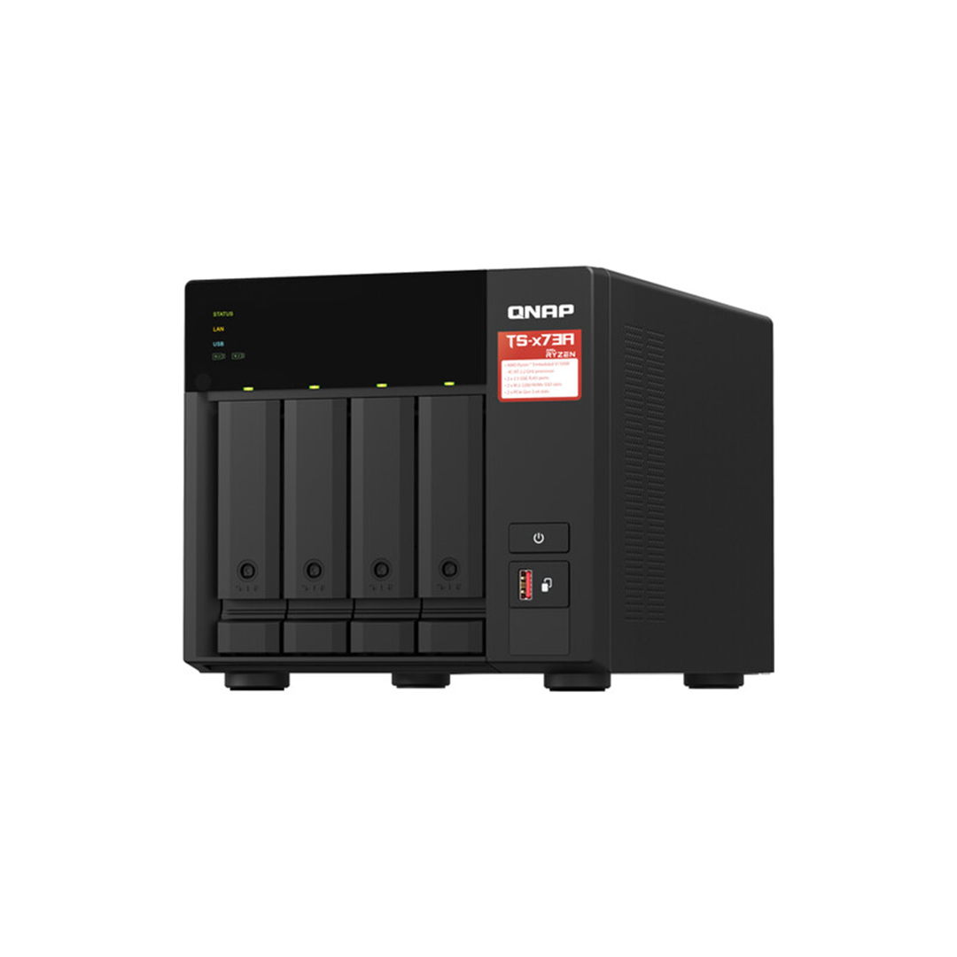 QNAP TS-473A 4-Bay NAS Enclosure with QSW-1105-5T Network Switch