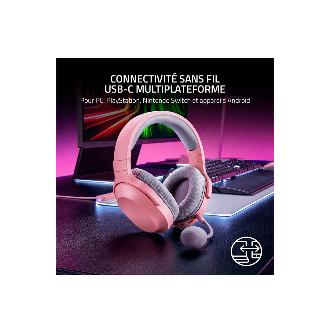 Razer Barracuda X - Wireless Multi-Platform Gaming and Mobile Over Ear Headset - Quartz Pink in Qatar