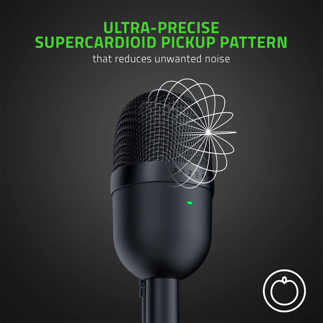 Razer Seiren V3 Mini - Quartz Ultra-Compact USB Microphone with Tap-to-Mute