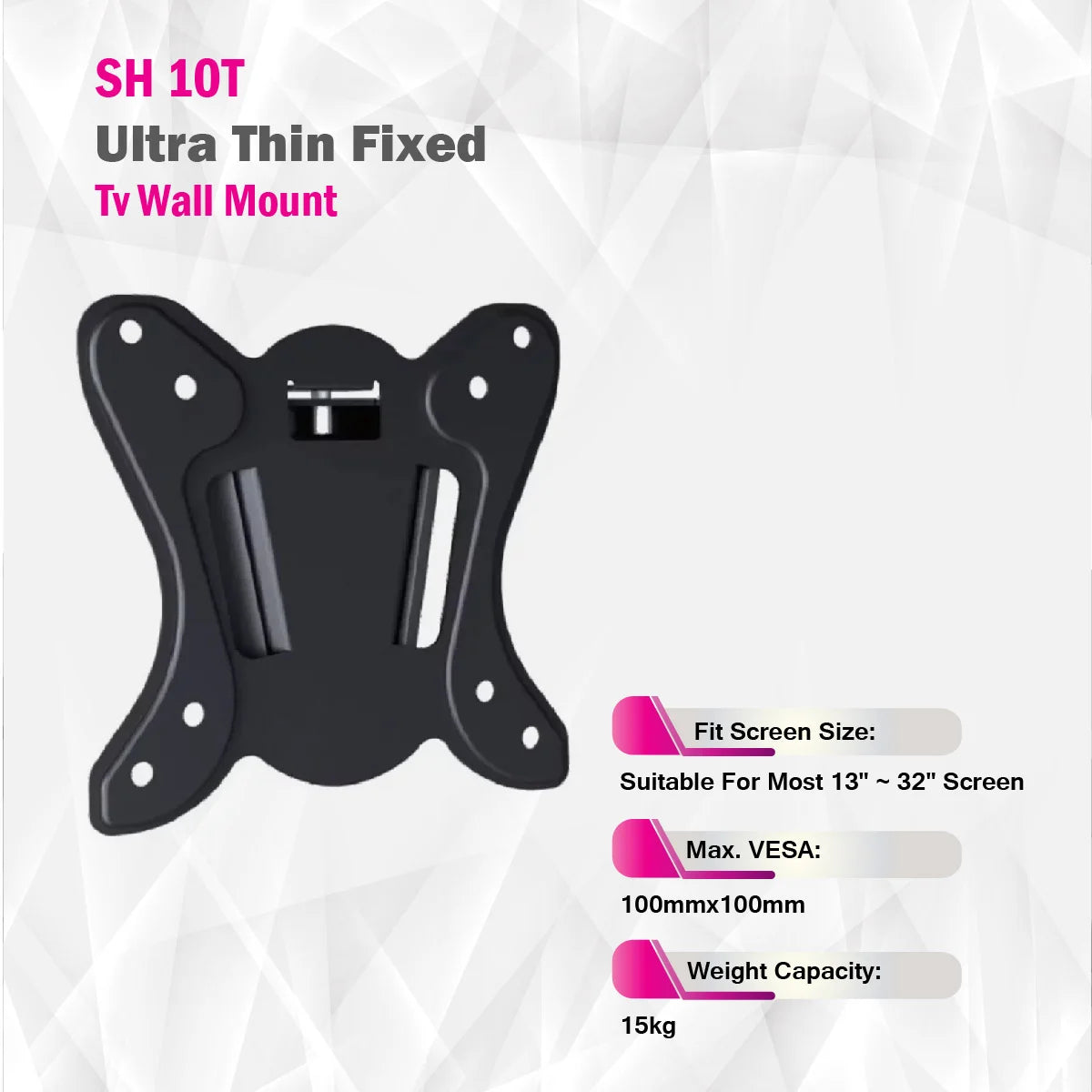 SkillTech -SH 10T - Ultra Thin Fixed Tv Wall Mount