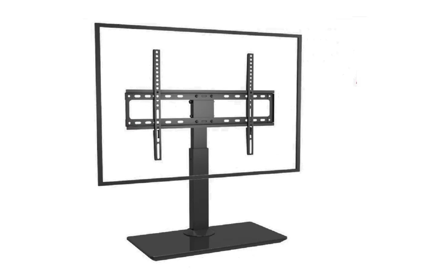 SkillTech - SH 3270B - Universal Swivel Tabletop Tv Stand With Glass Base Ergonomic Mount
