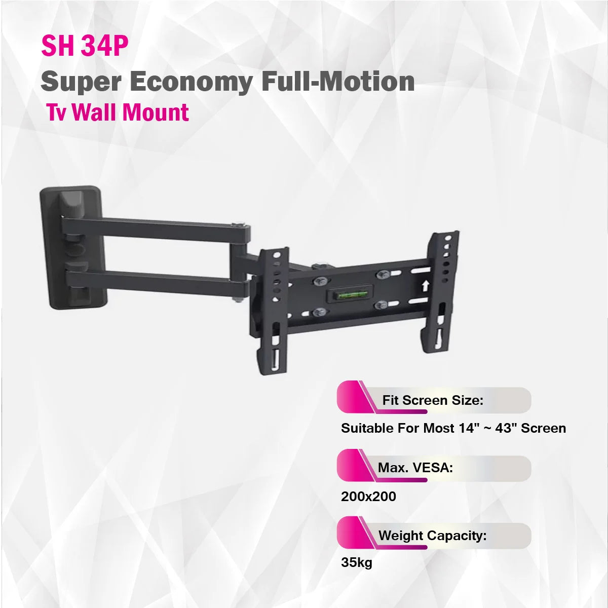 SkillTech - SH 34P - Super Economy Full-Motion Tv Wall Mount