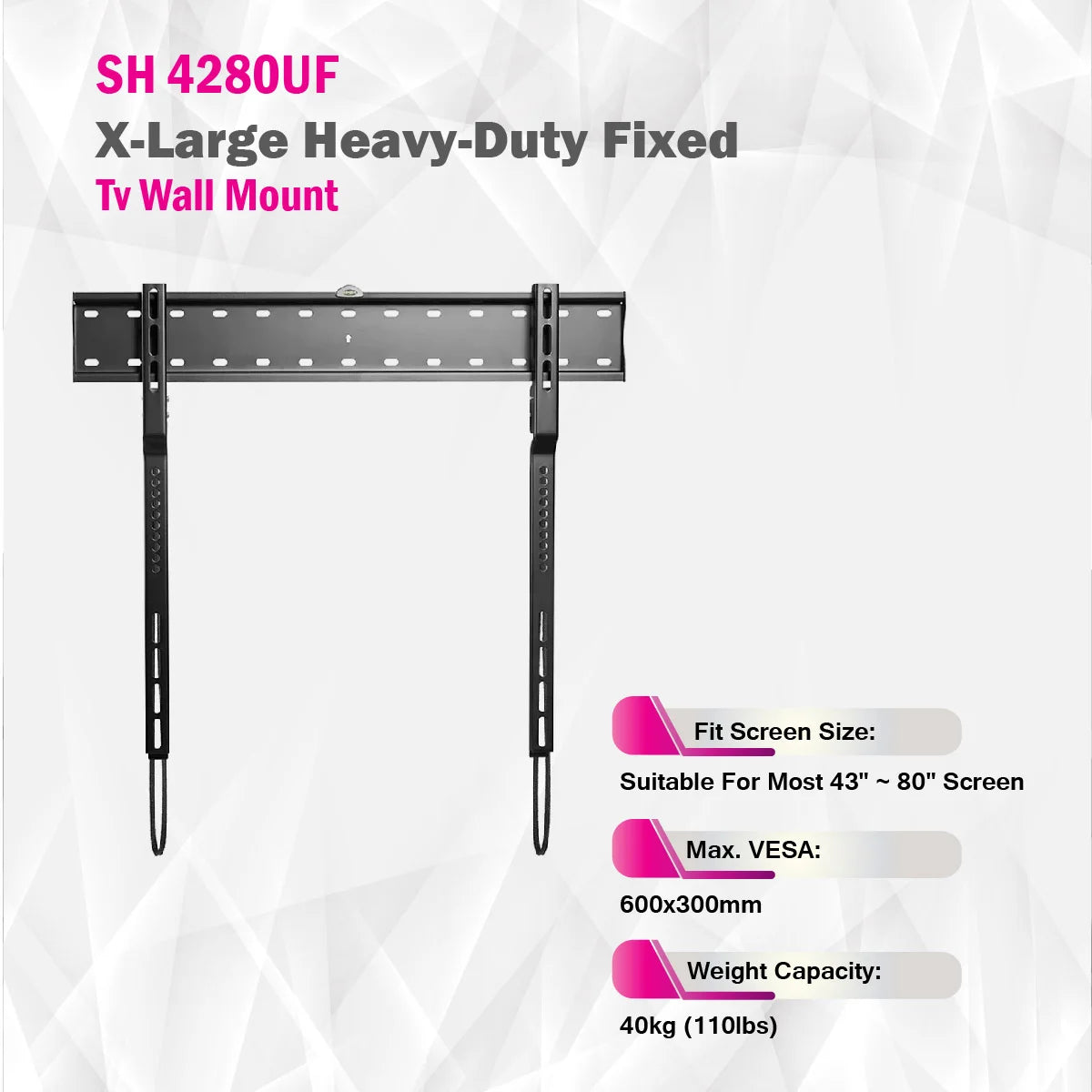 SkillTech -SH 4280UF - Ultra Thin Fixed TV Wall Mount