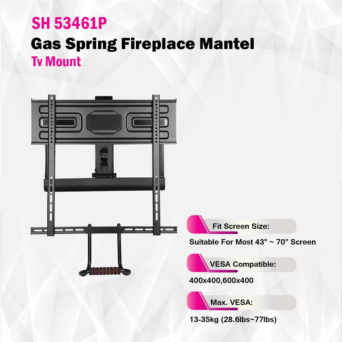 Skill Tech SH 53461P - Gas Spring Fireplace Mantel Tv Mount