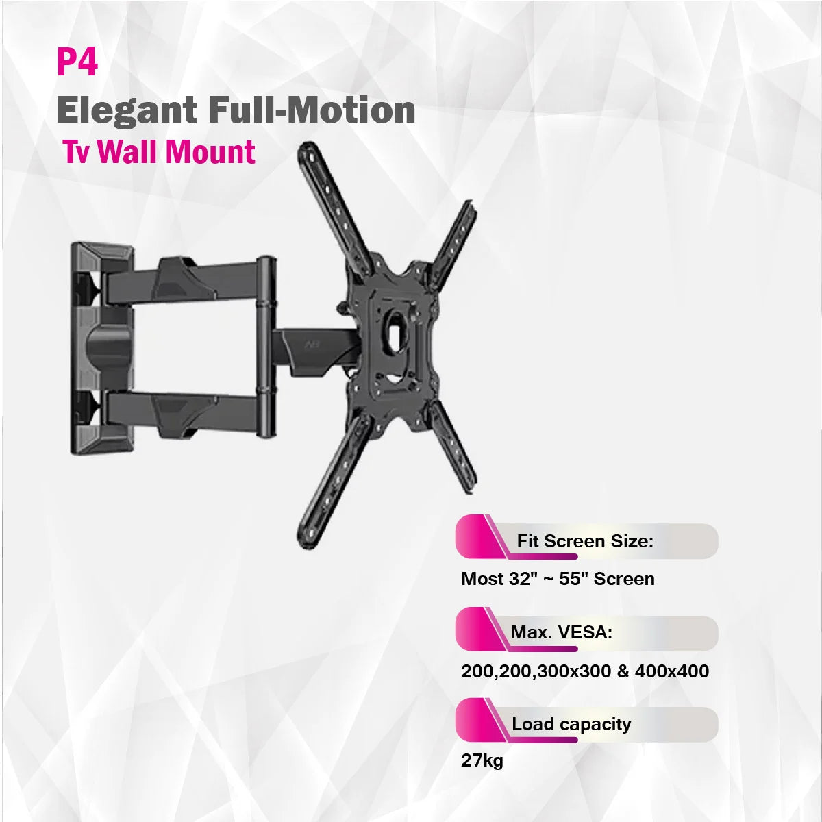 Skill Tech P4 - Elegant Full-Motion Tv Wall Mount