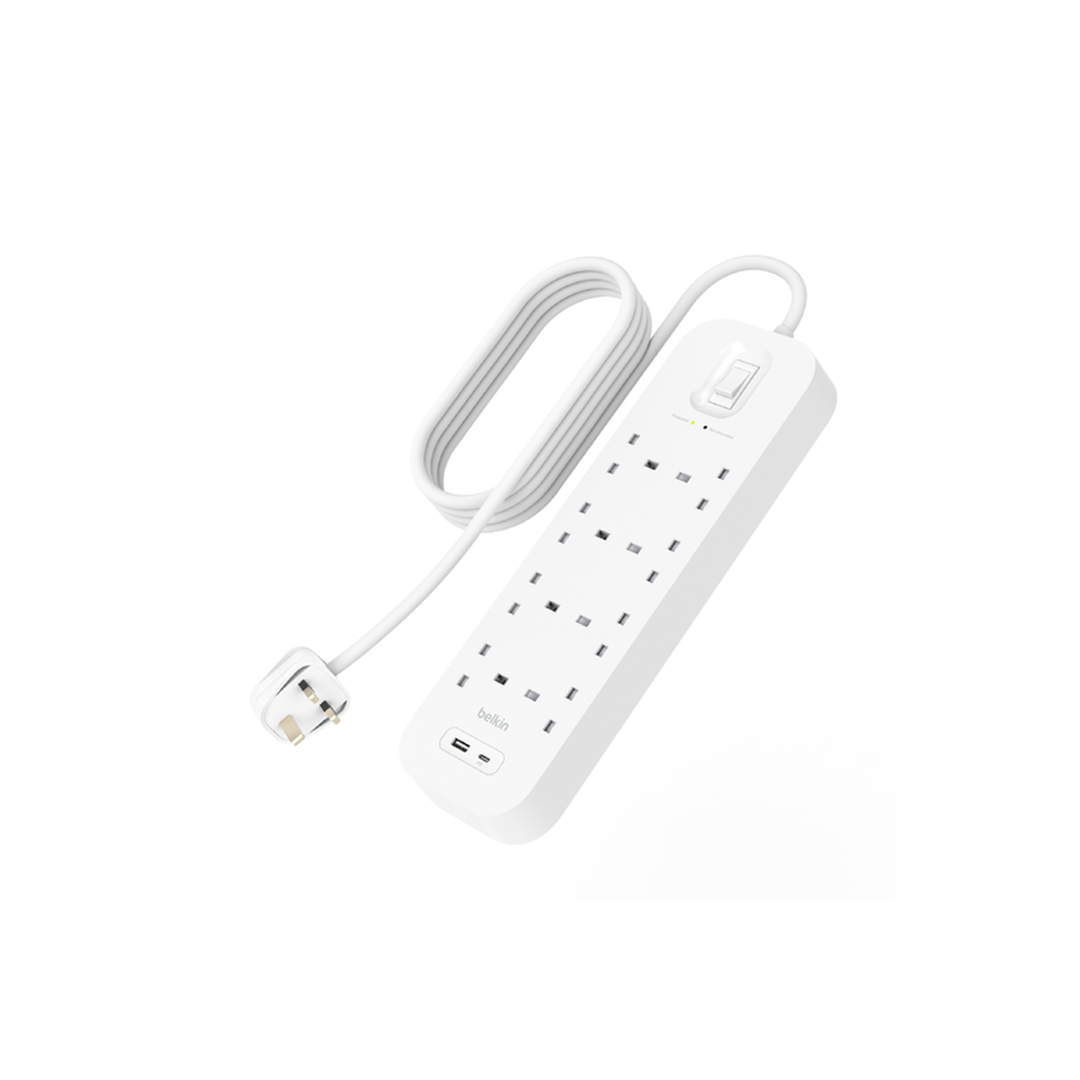 Belkin Connect Surge Protector with USB-C and USB-A Ports (8 Outlet with 1 USB-C & 1 USB-A) in Qatar