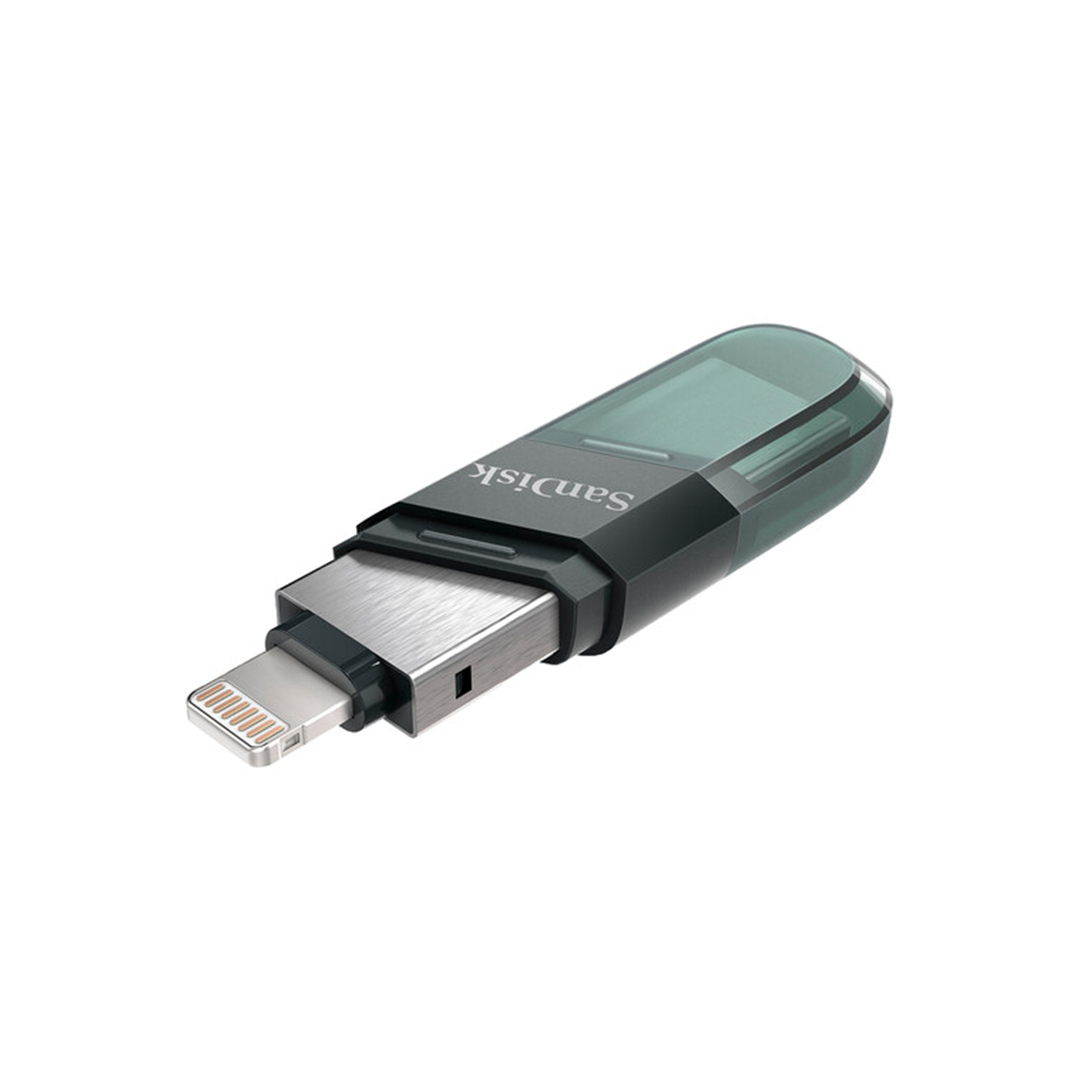 SanDisk iXpand USB 3.0 Flash Drive Flip 128GB for iOS and Windows, Metalic in Qatar