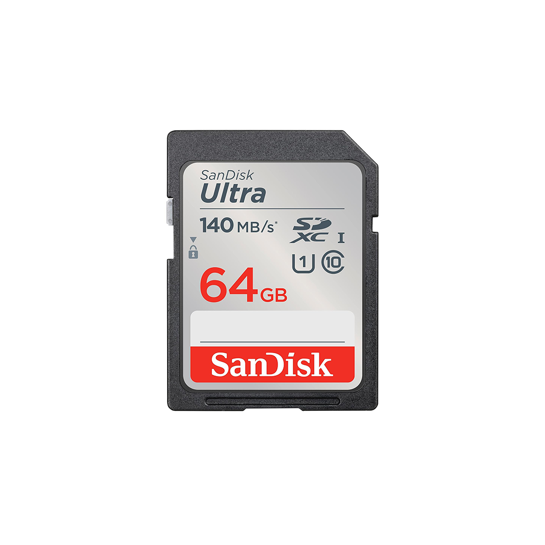 SanDisk Ultra UHS I 64GB SD Card 140MB/s for DSLR and Mirrorless Cameras