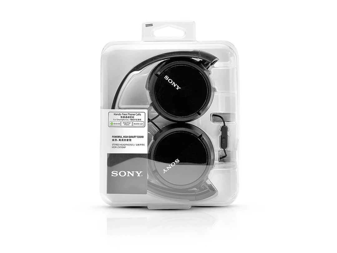 Sony Wired On-Ear Headphones with Mic - Black in Qatar