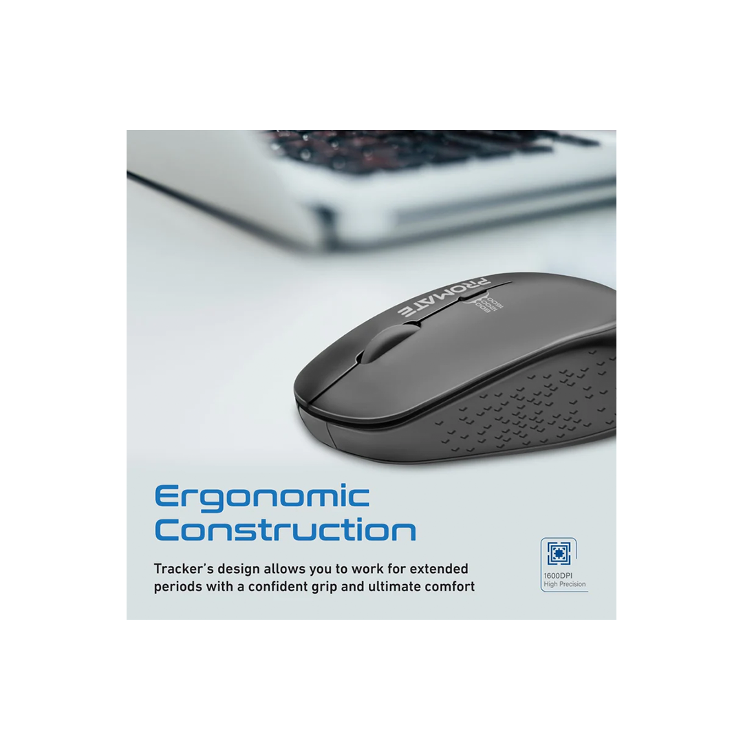 Promate Tracker 1600DPI MaxComfort® Ergonomic Wireless Mouse