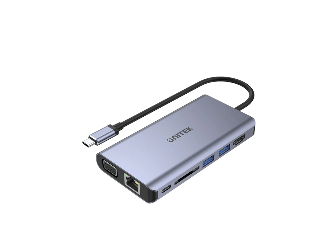 Unitek uHUB O8+ 8-in-1 USB-C Dual Display Hub with USB 5Gbps and PD 100W Charging in Qatar