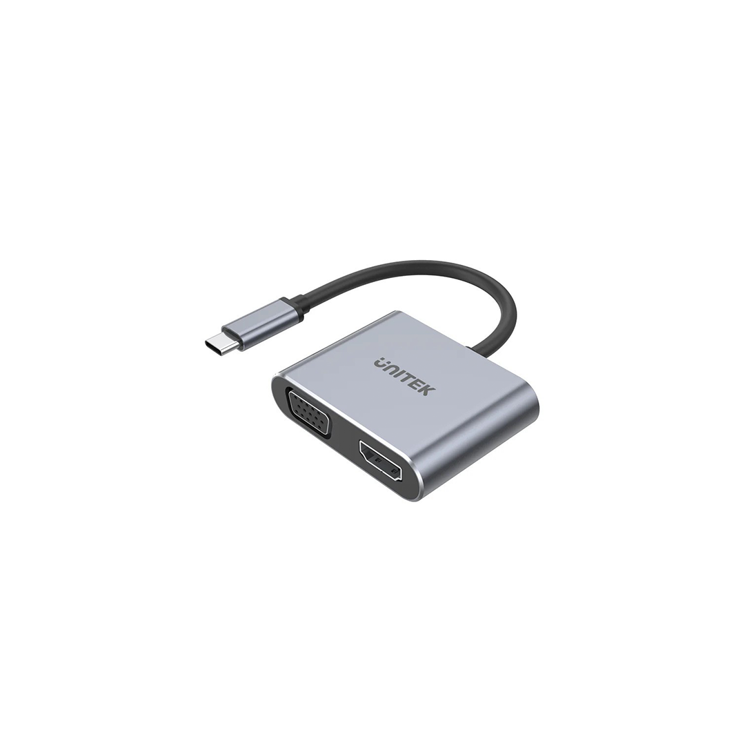 Unitek 4K 60Hz USB-C to HDMI 2.0 and VGA Adapter with MST Dual Monitor