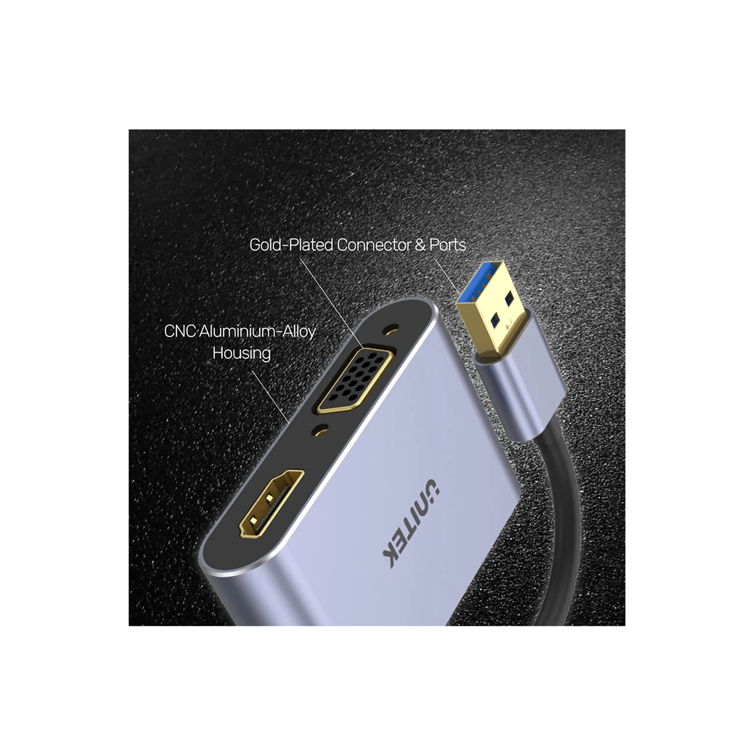 Unitek USB 3.0 to HDMI and VGA Adapter in Qatar