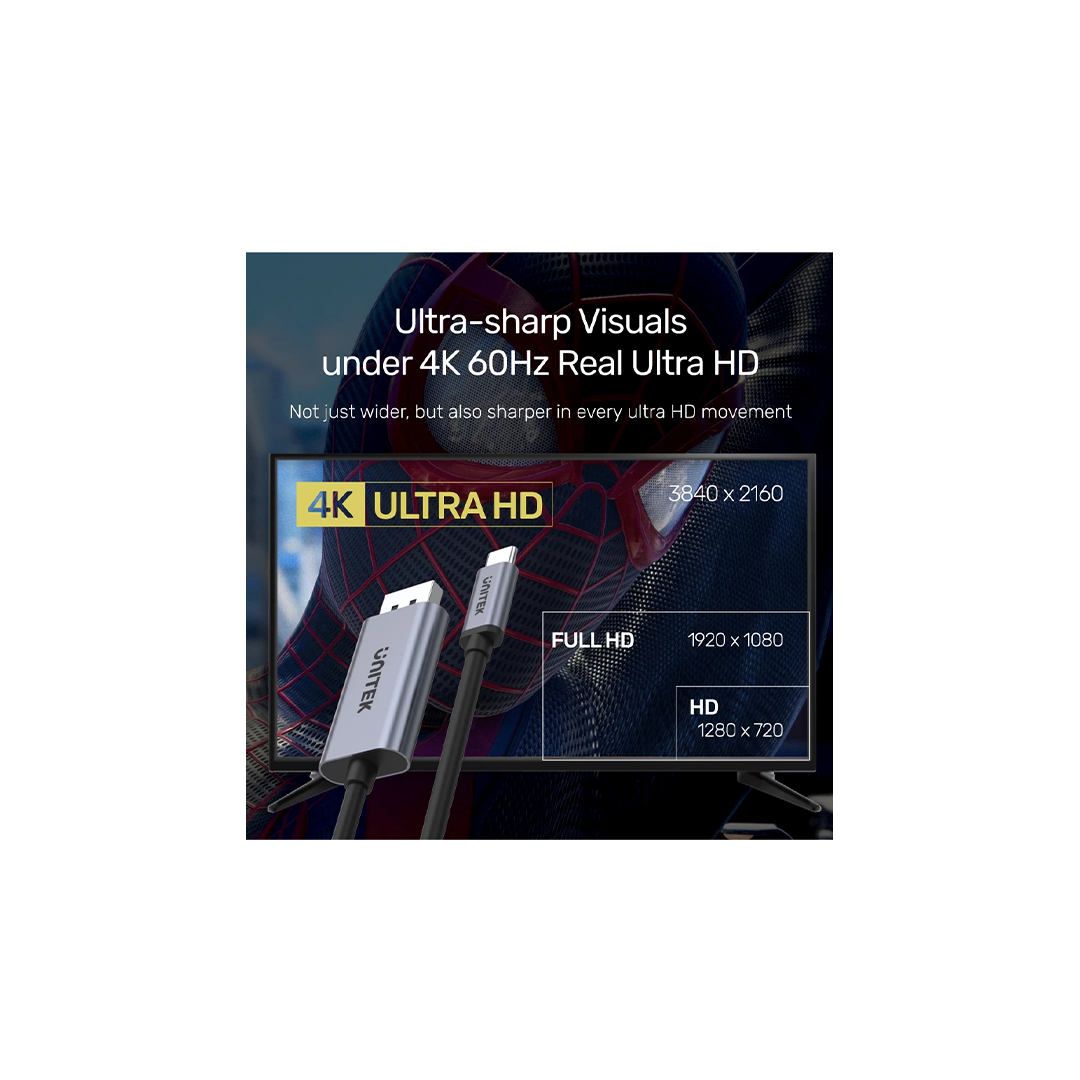 Unitek 4K 60Hz USB-C to DisplayPort 1.2 Cable
