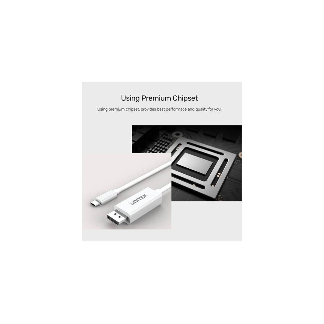 Unitek 4K 60Hz USB-C to DisplayPort 1.2 Cable 1.8M - White
