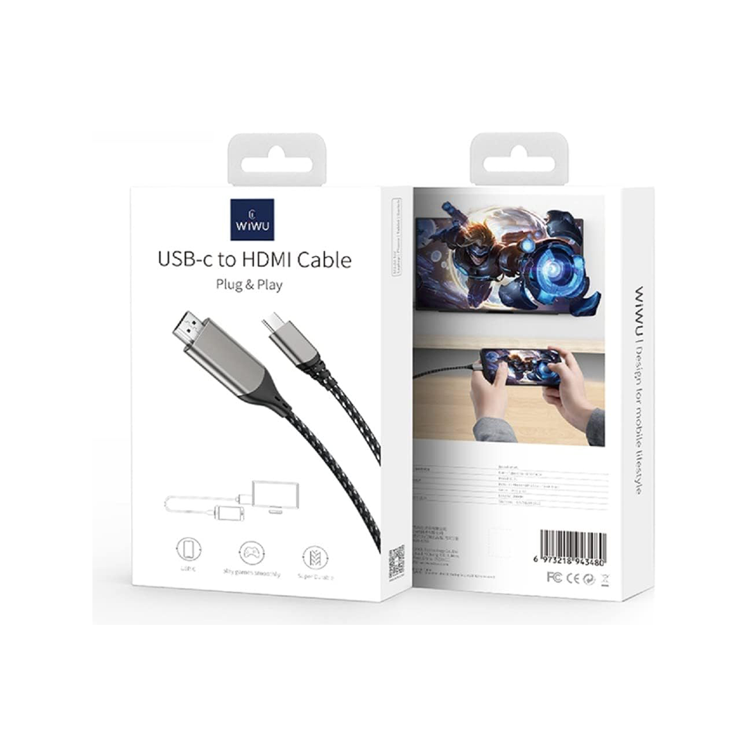 WIWU X10L Type-C To HDMI Cable 2M - Gray
