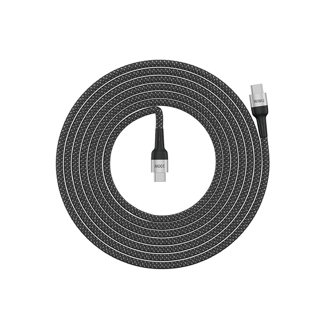 Wiwu F15 100w Pd Fast Charging Cable Type-c To Type-c 1.5m - Black