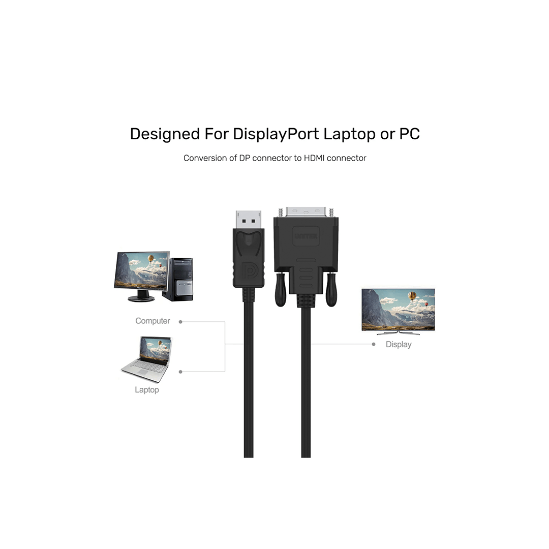 Unitek DisplayPort to DVI Cable 1.8M in Qatar