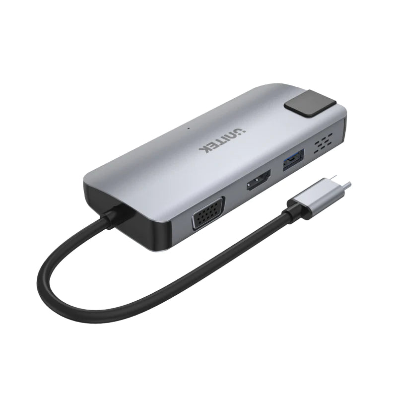 Unitek 5-in-1 USB-C Ethernet Hub with Dual Monitor and 60W Power Delivery